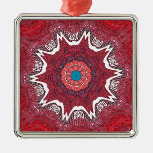 Sindhi Etnische Stammen Patroon Art Print Metalen Ornament