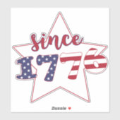 Sinds 1776 - Amerikaanse Vlag Typografie Sticker (Vel)