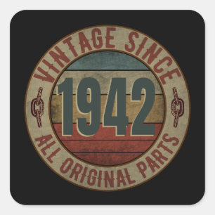 SINDS 1942 ALLE ORIGINELE DELEN VIERKANTE STICKER