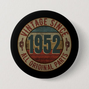 SINDS 1952 ALLE ORIGINELE DELEN RONDE BUTTON 7,6 CM