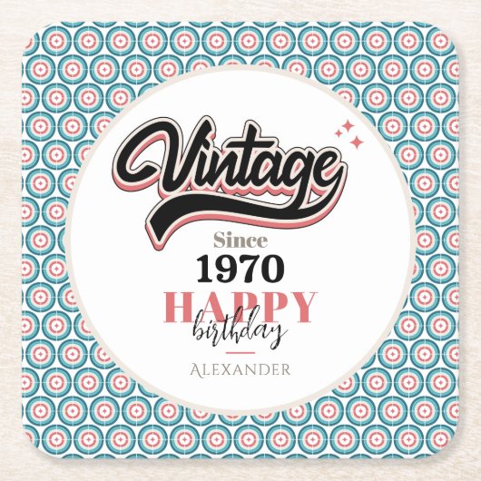  sinds - 1970 vierkante kartonnen onderzetter (Voorkant)