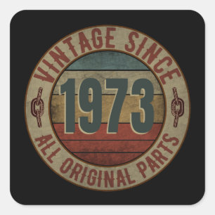 SINDS 1973 ALLE ORIGINELE DELEN VIERKANTE STICKER