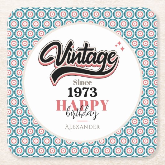  sinds - 1973 vierkante kartonnen onderzetter (Voorkant)