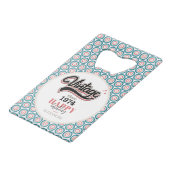  sinds - 1974 kredietkaart flessenopener (Voorkant Gekanteld)