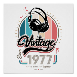 sinds 1977 Hoofdtelefoon Perfect Poster
