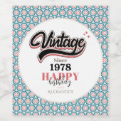  sinds - 1978 wijn etiket (Enkel label)