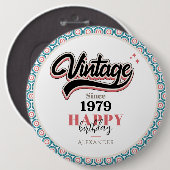 sinds - 1979 ronde button 6,0 cm (Voorkant /achterkant)