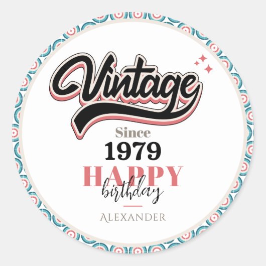 sinds - 1979 ronde sticker (Voorkant)