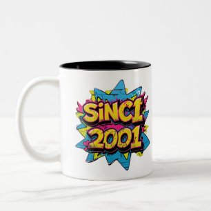 Sinds 2001 Graffiti Style – Urban Neon Street Art Tweekleurige Koffiemok