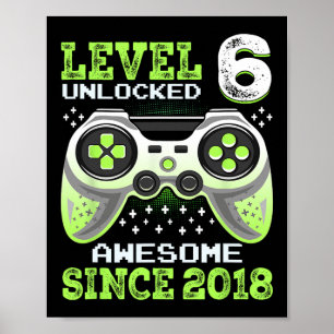 Sinds 2018 Grappige Videogame 6e Verjaardag Poster