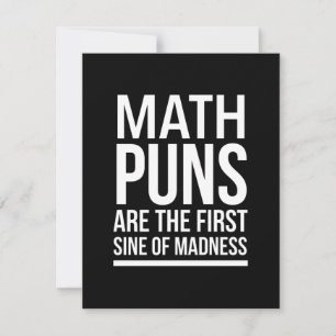 Sine of madness funny maths puns white bedankkaart