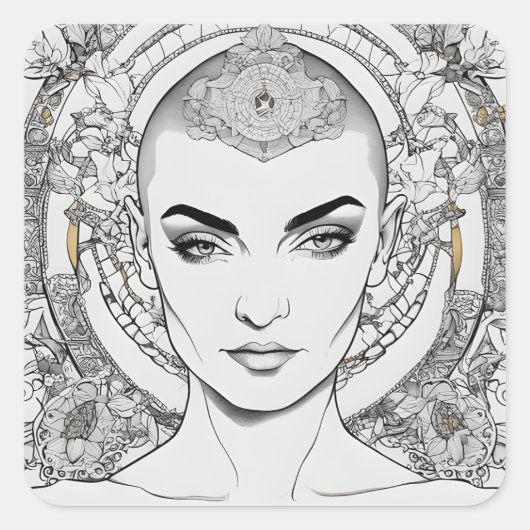Sinead Oconnor Vierkante Sticker (Voorkant)