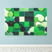 Sinfonía Verde Geométrica Canvas Afdruk (Insitu (Houten vloer))