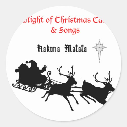 Sing Along Christmas beroemd gemaakt door Carols & Ronde Sticker (Voorkant)