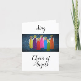 Sing Choirs of Angels Portrait Christmas Card Kaart