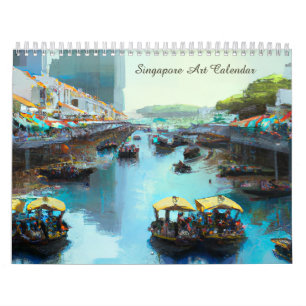 Singapore Art Aquarellen Kalender