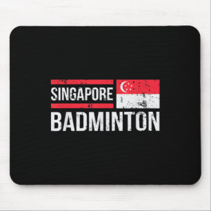 Singapore Badminton Vlag Racket Sport Birdie Playe Muismat