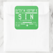Singapore Changi International Airport Code Vierkante Sticker (Tas)