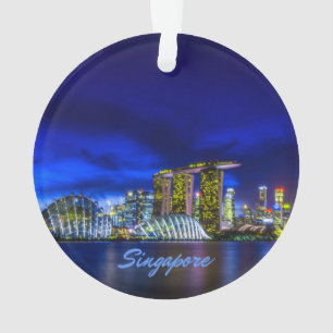 Singapore City Skyline bij nacht Ornament