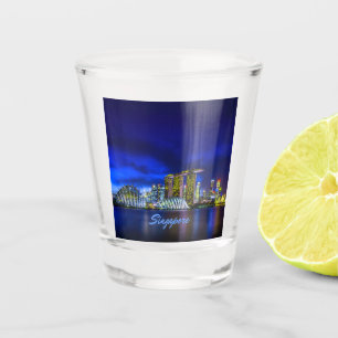 Singapore City Skyline bij nacht Shot Glas