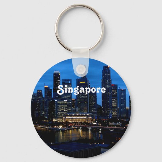 Singapore Cityscape Sleutelhanger (Voorkant)