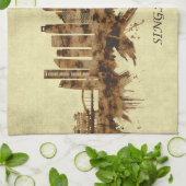 Singapore Cityscape Theedoek (Gevouwen)