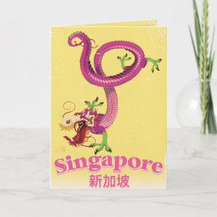 Singapore Dragon  vakantie poster Feestdagen Kaart