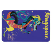 Singapore dragon vintage poster magneet (Horizontaal)