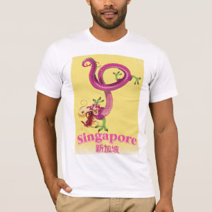 Singapore Dragon vintage vakantieposter T-shirt