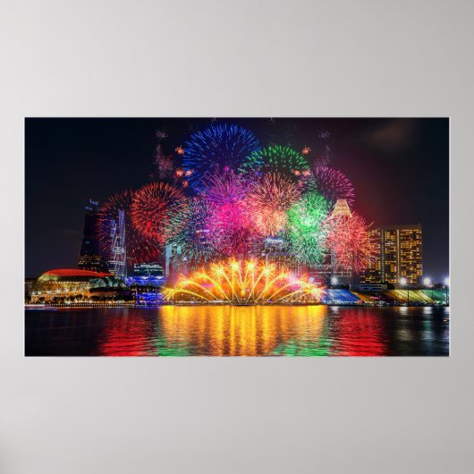 Singapore Fireworks-poster Poster (Voorkant)