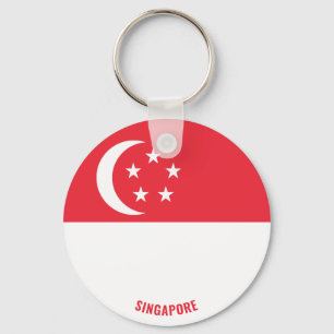 Singapore Flag Charming Patriotic Sleutelhanger