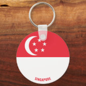 Singapore Flag Charming Patriotic Sleutelhanger (Voorkant)