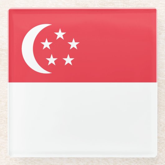 Singapore Flag Glazen Onderzetter (Voorkant)