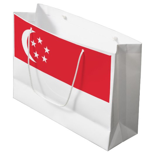 Singapore Flag Groot Cadeauzakje (Voorkant Gekanteld)