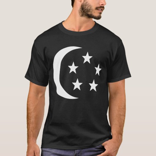 Singapore Flag Moon Star T-shirt (Voorkant)