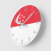 Singapore Flag Ronde Klok (Hoek)