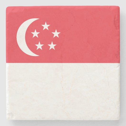 Singapore Flag Stenen Onderzetter (Voorkant)