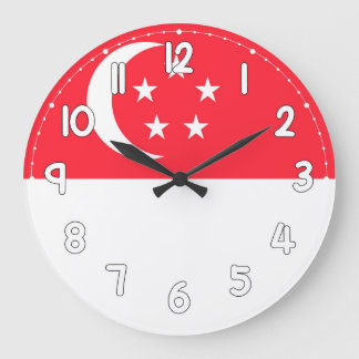 Singapore Flag Wall Clock – Patriotic Singaporean Grote Klok