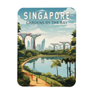 Singapore Gardens by the Bay Travel Art Vintage Magneet