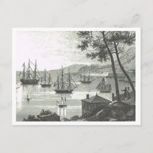 Singapore haven 1819 briefkaart