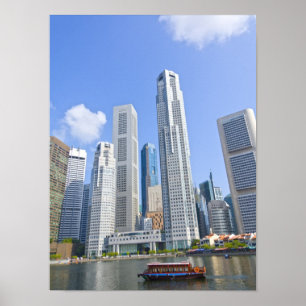 Singapore Highrise Skyline Financial District Poster