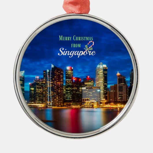 Singapore Kerstmis Metalen Ornament (Voorkant)