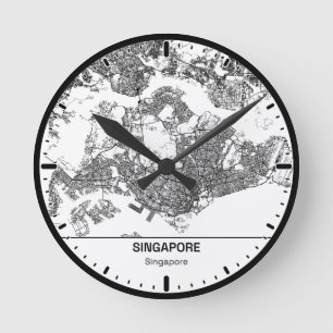 Singapore Klok Stad Lijn Kunst