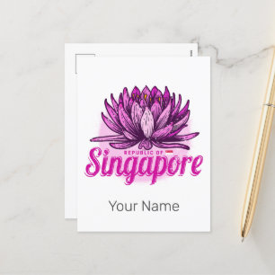 Singapore Lotus Flag vakantie souvenir Feestdagenkaart