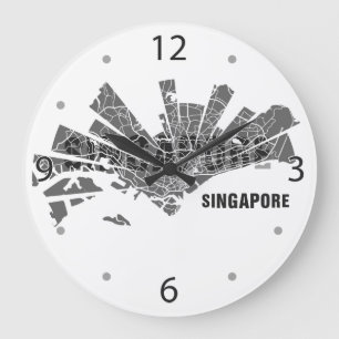 Singapore Map Clock Grote Klok