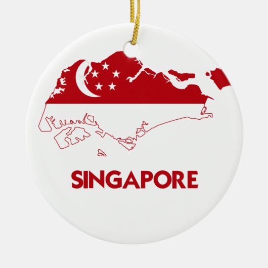 SINGAPORE MAP KERAMISCH ORNAMENT (Voorkant)