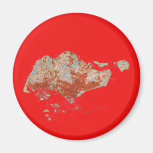 Singapore Map Magnet Magneet