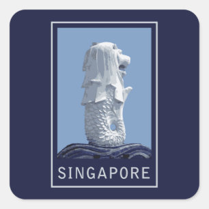 Singapore Merlion Vierkante Sticker