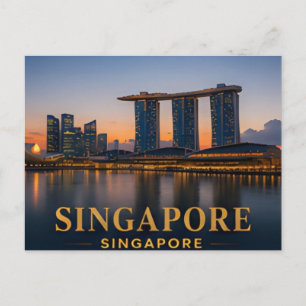 Singapore Moderne Silhouette Luxe Reisbestemming Briefkaart