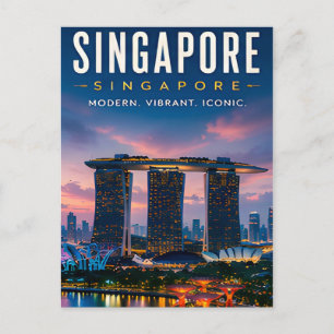 🌆 Singapore Moderne Stadsgezicht Luxe Huisdecorat Briefkaart